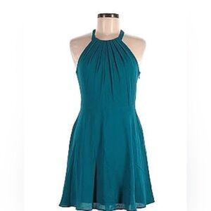 Express Teal Size 2 High Neck Halter Dress
